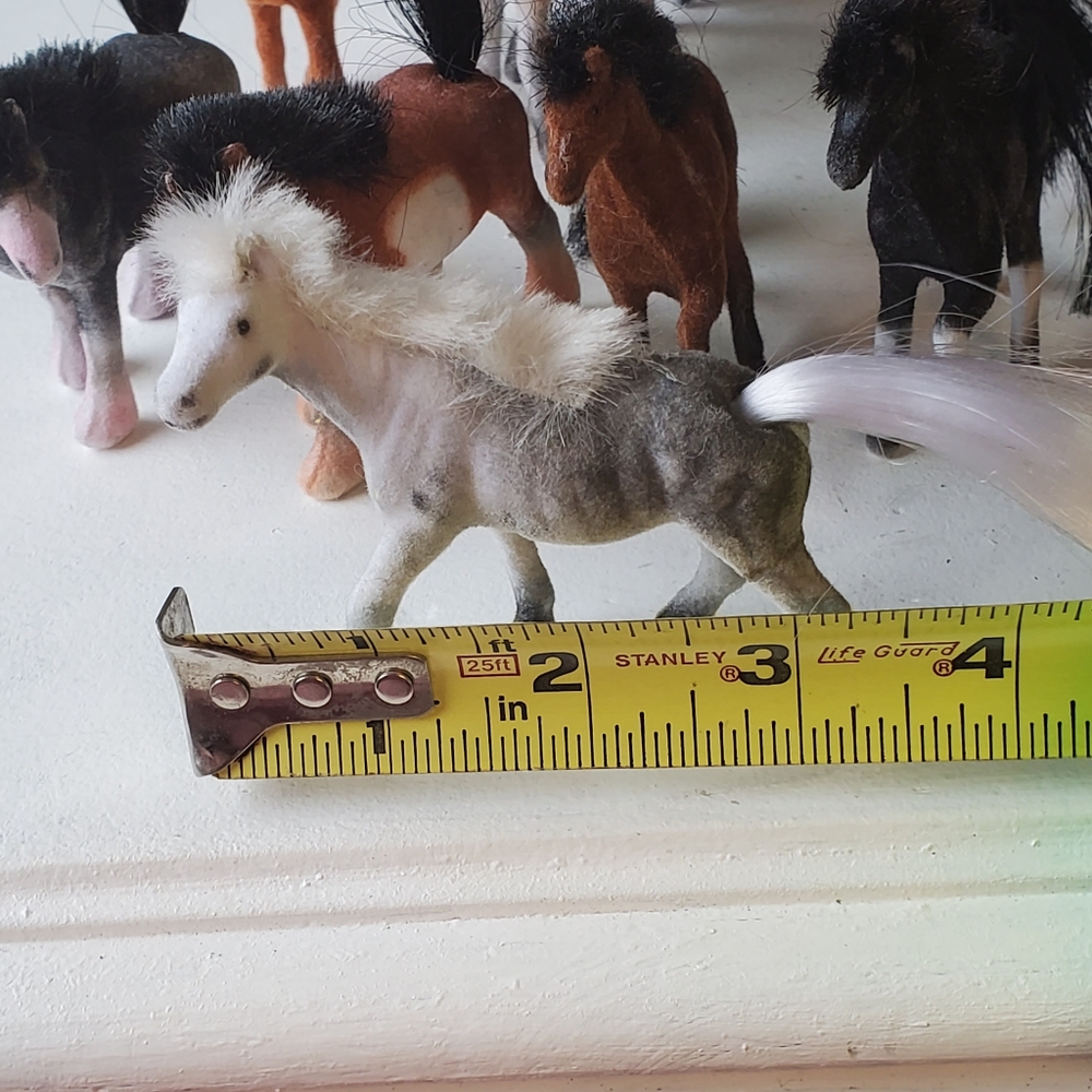 Small Flocked Toy Horses 3" Tall Lot of 12 for $22.